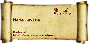 Mede Anita névjegykártya